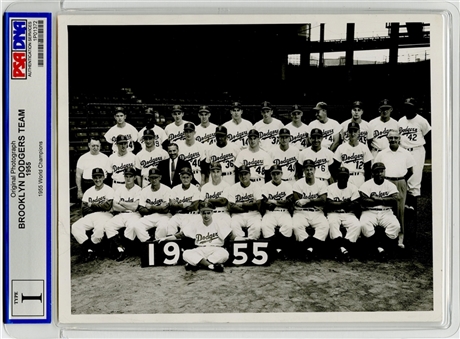 1955 Brooklyn Dodgers World Champions Type I Team Photo (PSA/DNA)